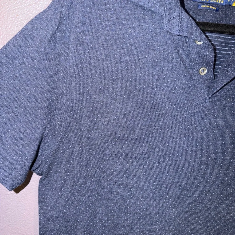 Polo Ralph Lauren Mens Slim Fit Navy Blue Micro Dot Polo Shirt Large